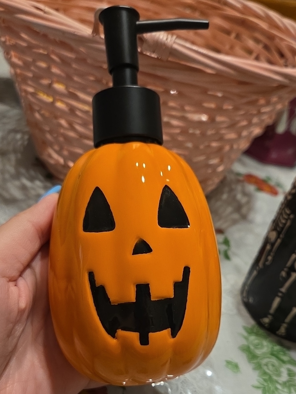 Nwt 🎃 Halloween Pumpkin Ceramic Soap Dispenser - Orange
